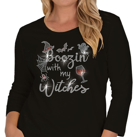 *New 3/4 Sleeve Top ~Boozing with my witches - Picture 3 of 5
